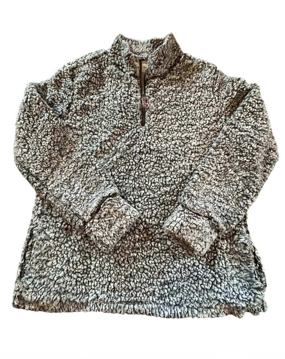 Weatherproof Vintage Women's Gray Sherpa Fleece 1/4 Zip Pullover